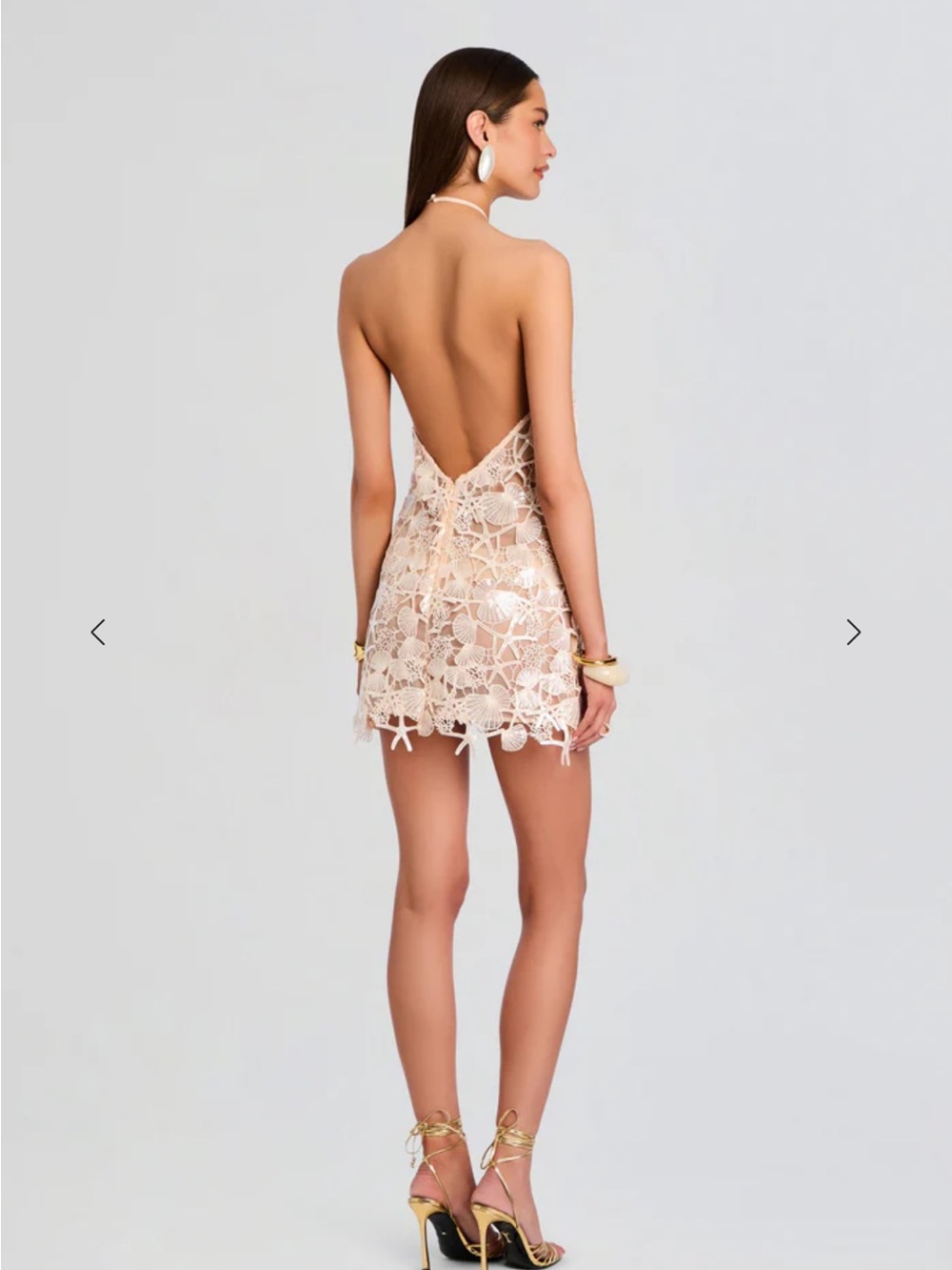 Retrofete Lace Halter sequin Mini Dress - Picture 3 of 6